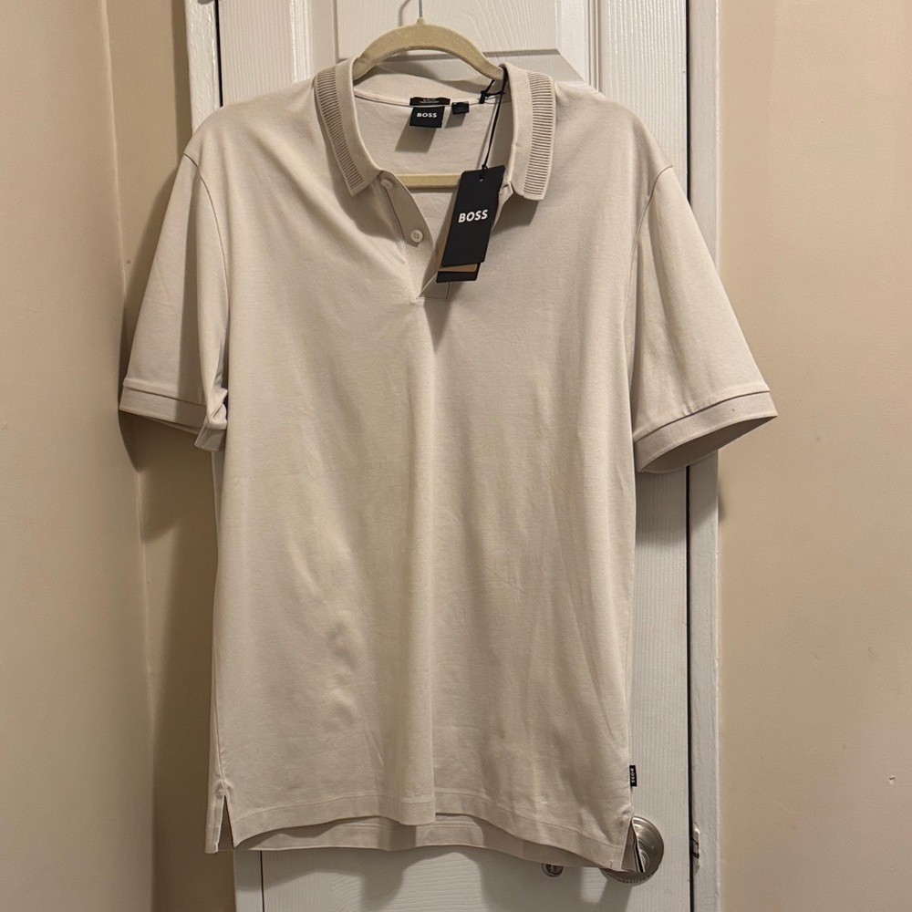 Boss Beige Polo Shirt for Men